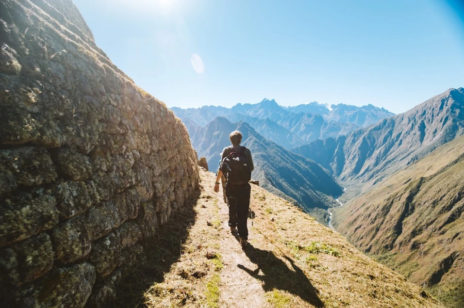 Inca trail ruins