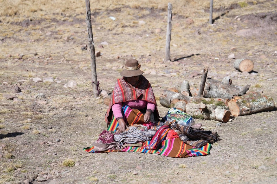 Indigenous lady selling items