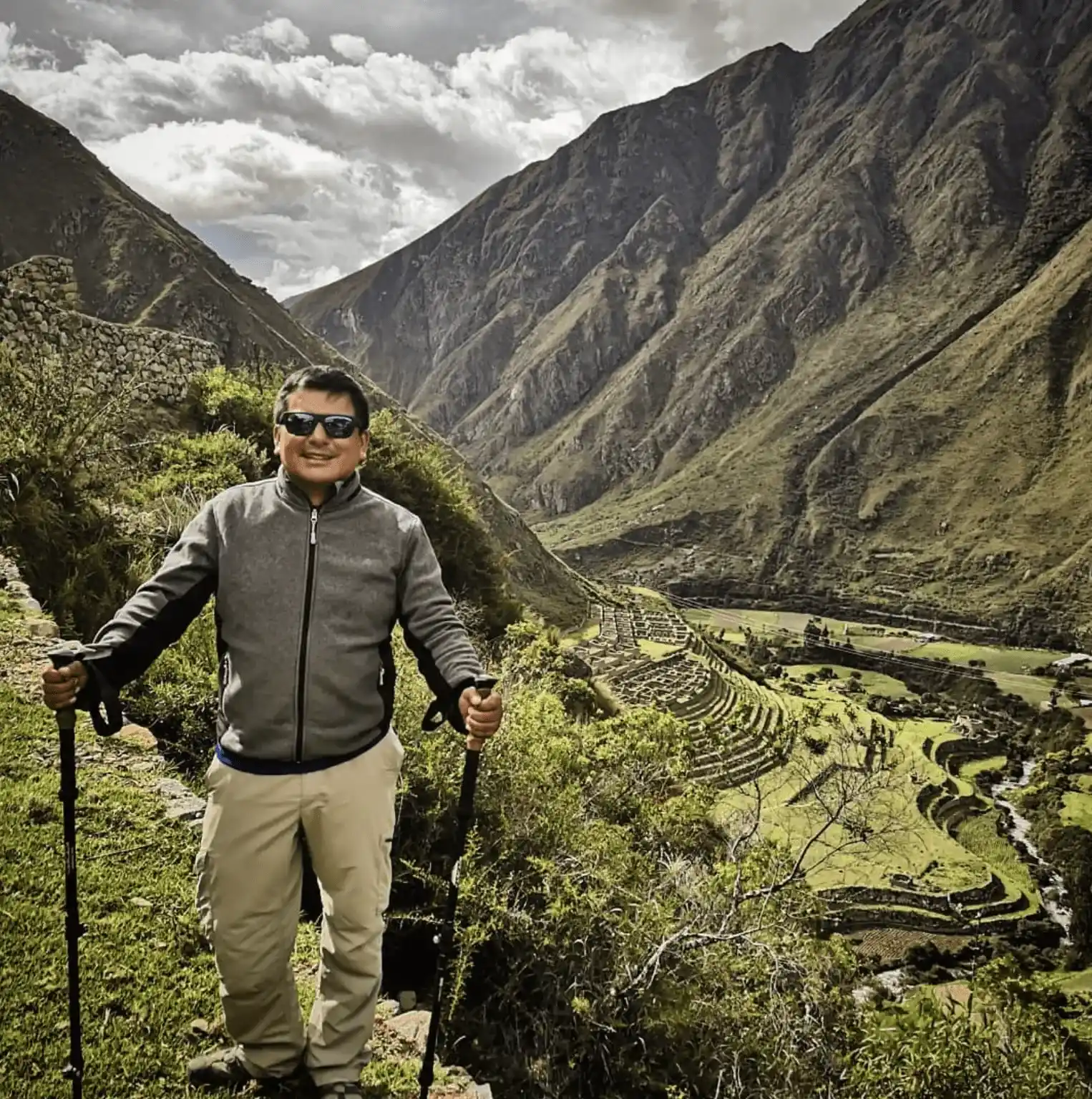 Elias Lazo at Inca ruins