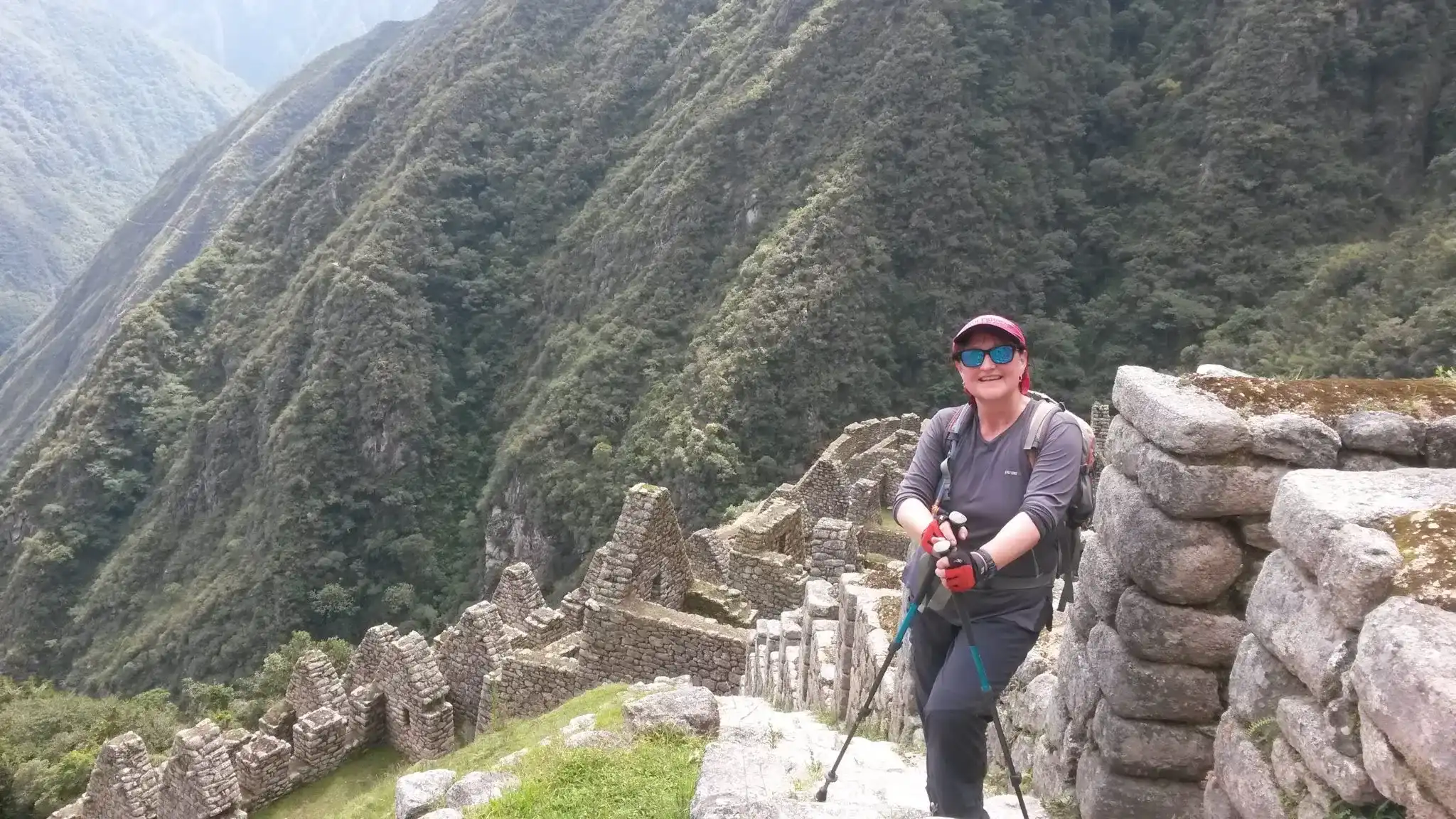 Carol at Wiñay Wayna Ruins